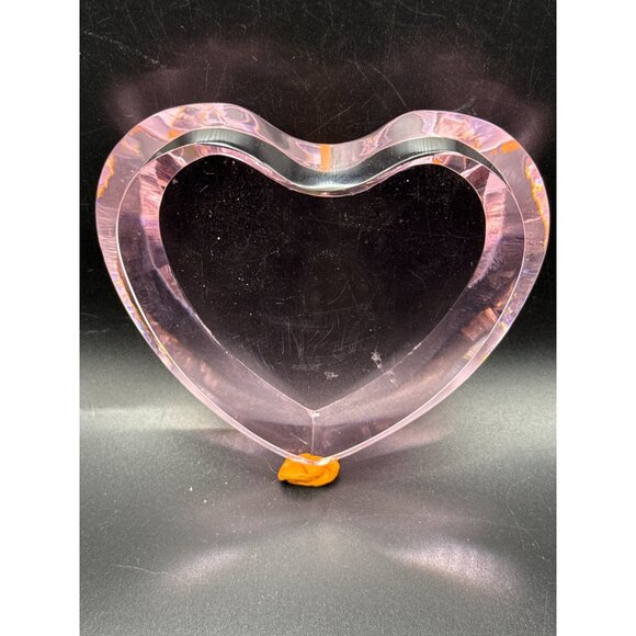 Unbranded Heart-Shaped Pink Crystal Paperweight 4 Inches - Picture 2 of 7